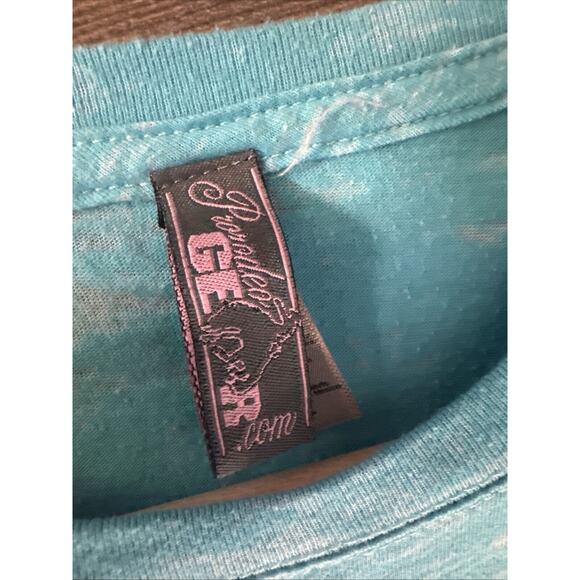 Pro Rodeo Gear Womens‎ Shirt Large Blue Bull Skull And Feathers Logo - Picture 3 of 6